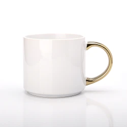 Чашка для сублімації Starbucks BIG з логотипом біла з золотою ручкою 500 мл